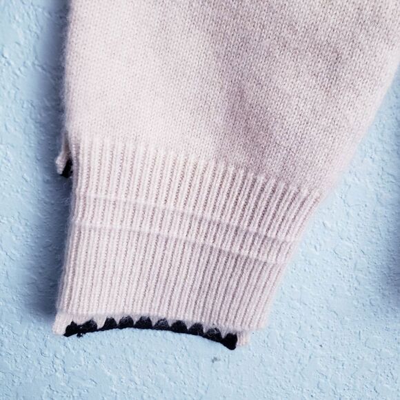 S MaxMara Cream 100% Cashmere V-neck Sweater - Picture 2 of 7